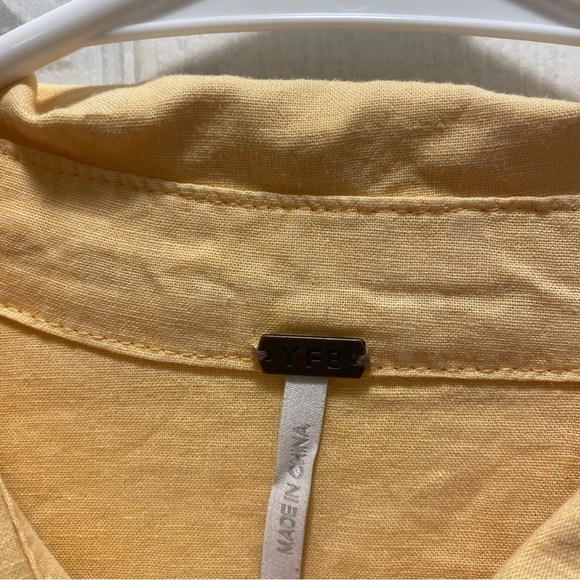 Young Fabulous and Broke sand dollar linen blend button up shirt dress - Picture 4 of 6